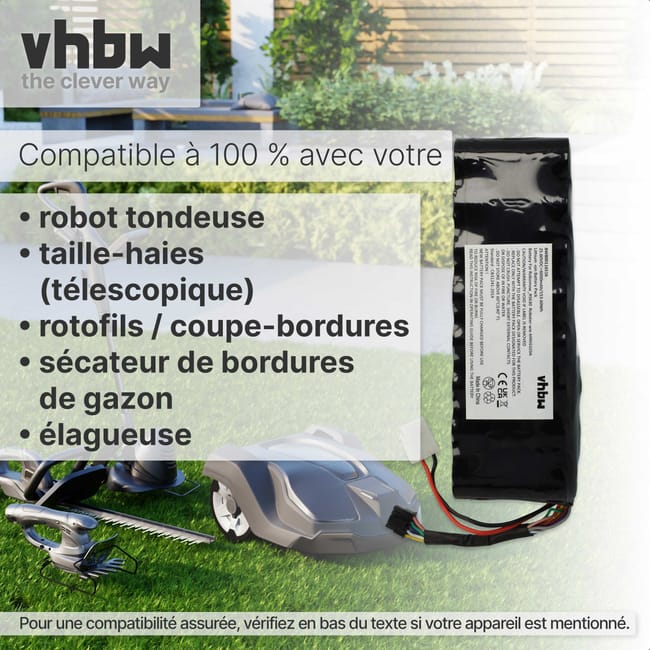 Vhbw Batterie compatible avec Robomow RS630 RS635 robot tondeuse
