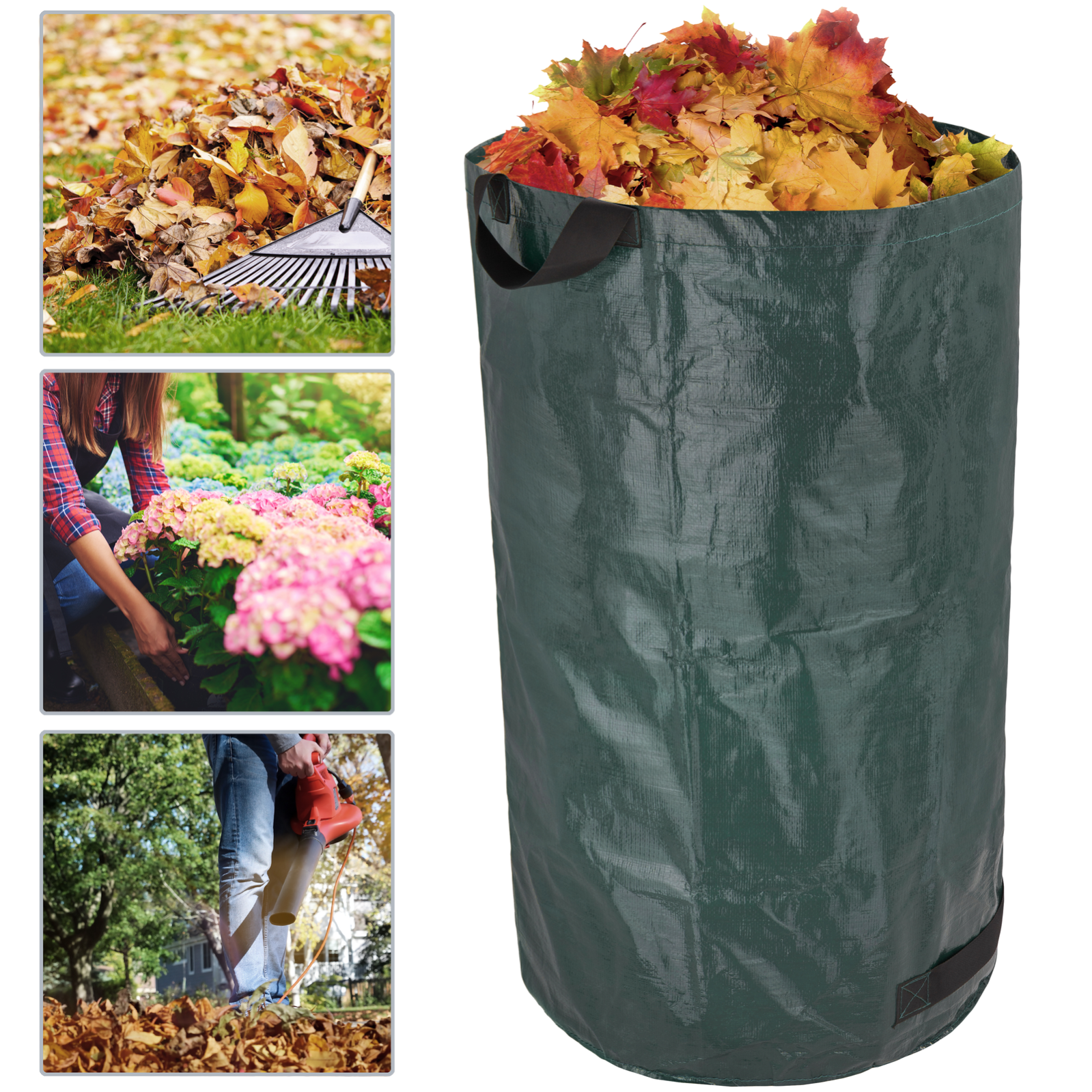 Bolsa De Basura Plegable Resistente Para Jardín, Impermeable, De Tela Oxford Con Asas Para Desechos Hojas Cesped Y Malas Hierbas 86351907