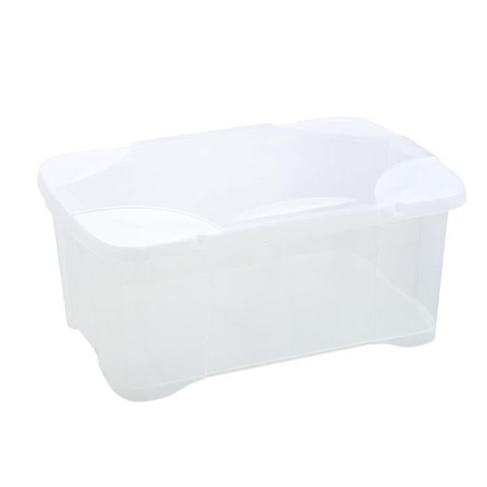 KONZEPT Scatola Portaoggetti In Plastica Con Coperchio – 80 Litri, Trasparente, Clip Robusti, Impilabile – Per Traslochi, Casa, Garage - 3