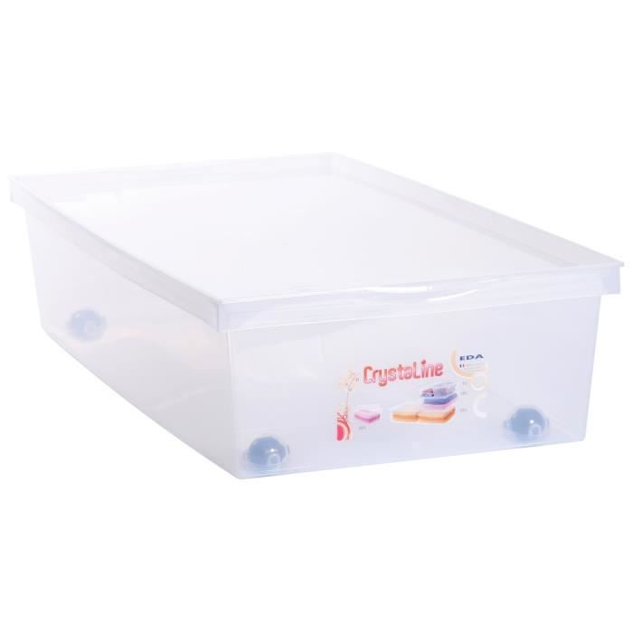 IRIS OHYAMA Lot de 2 boites de rangement sous lit Modular Clear Box MCB-UB  - Plastique - 35 L - 80 x 40 x 16 cm - Transparent