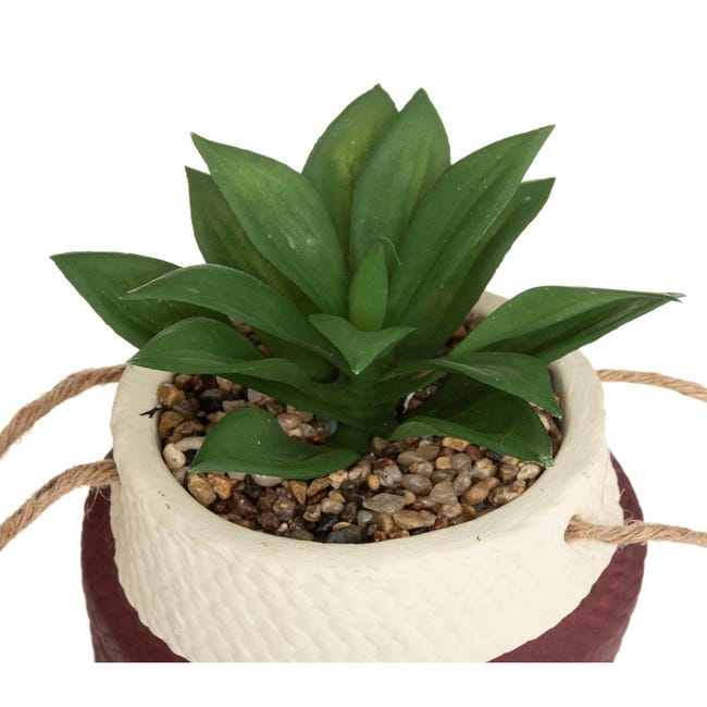 Plante artificielle en pot ciment bicolore H28cm - Noir - Veo shop
