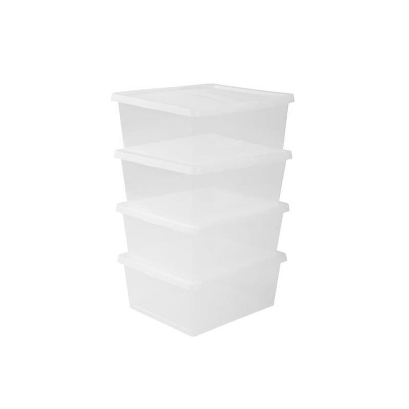 Iris Ohyama - Iris Ohyama Set - 3 Boîtes de Rangement pour document -  LLB-A4, Plastique, Transparent, 4 L, 36, 5 x 25 x 7 cm - Boîte de rangement  - Rue du Commerce
