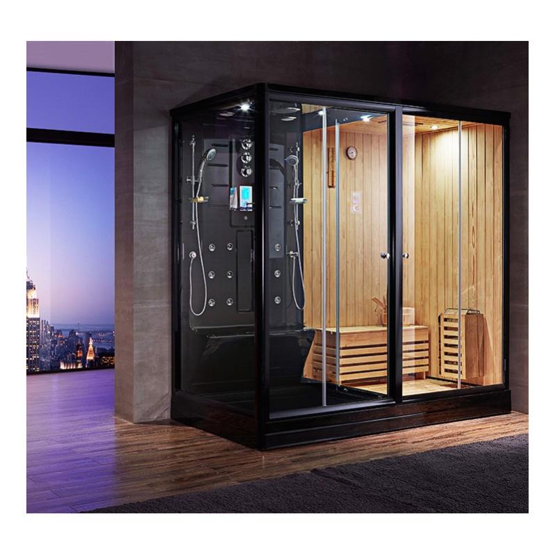 Combi Sauna Douche Hammam Boreal® SH220D Black Edition droite