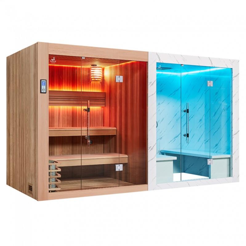 Combi Sauna Hammam BOREAL® SENSATION 8 PLACES360*160*210 Leroy Merlin