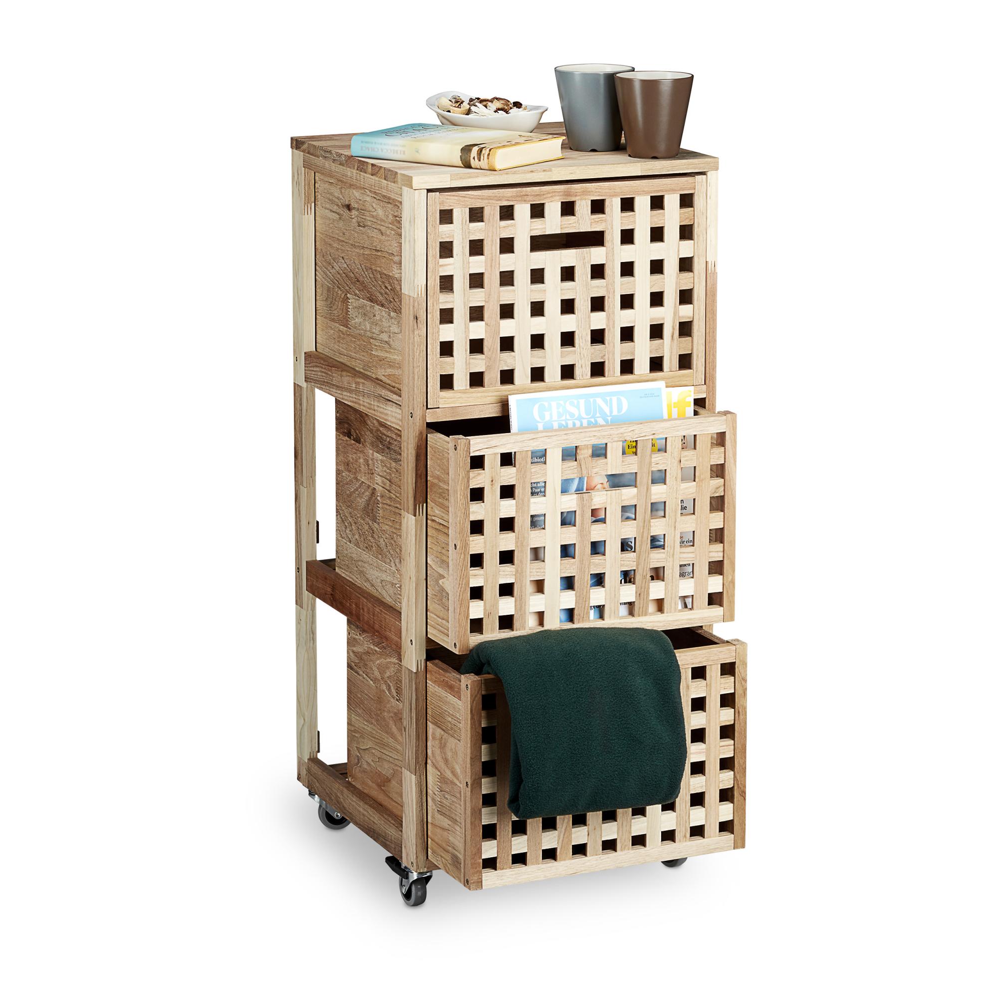 Relaxdays Portariviste In Rattan, Portagiornali Rotondo, Organizer Per