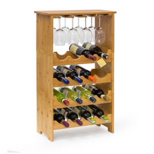 Cantinetta portabottiglie e calici di vino legno da parete muro porta  bottiglie