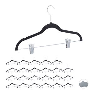Cintre velours à pinces avec crochet noir (PGVVN) – PMP Cintres