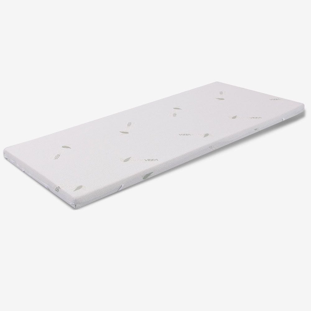 Topper 80x190 cm per materasso in MemoryFoam - alto 10 cm, sfoderabile,  tessuto AloeVera, Correttore H10