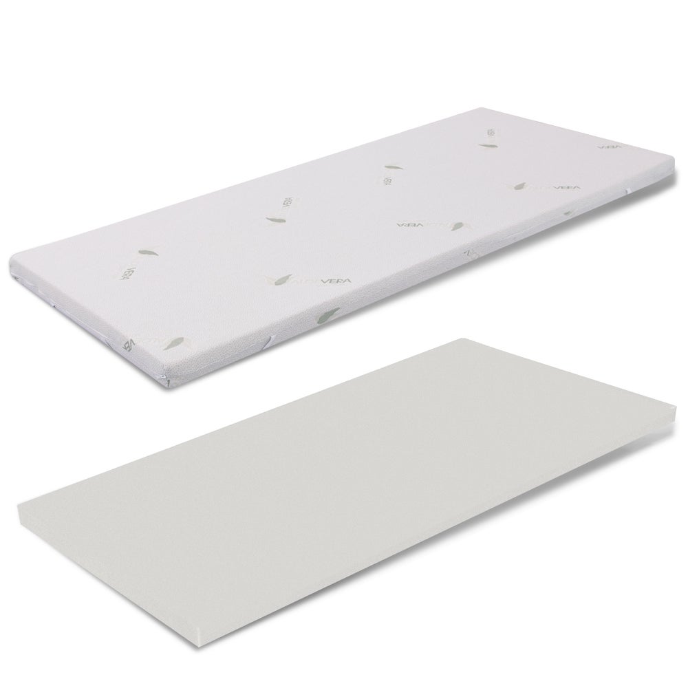 Topper 80x190 Memory Foam per materasso - alto 5 cm, sfoderabile, tessuto  AloeVera, Correttore H5