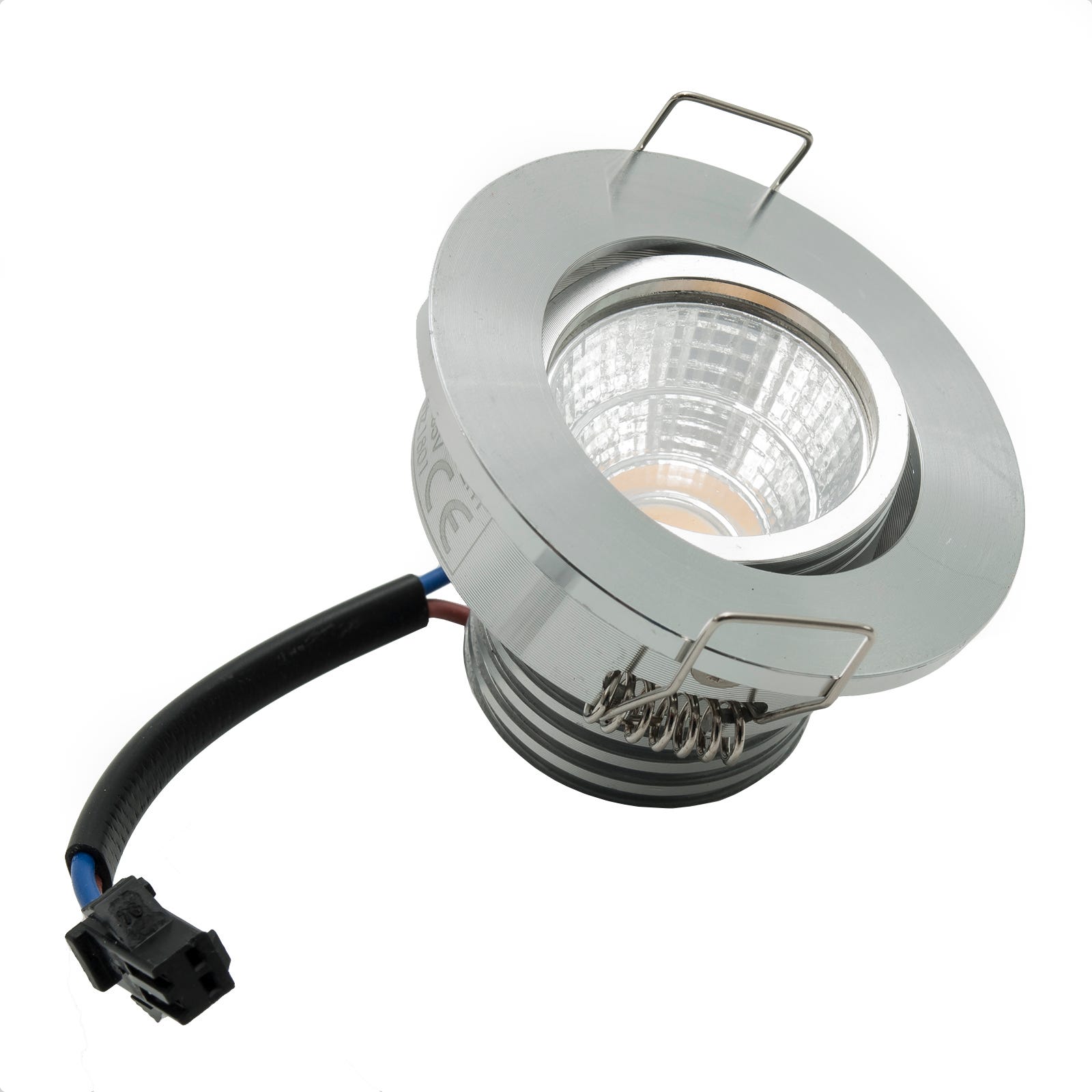 Faretto LED incasso orientabile spot 3W punto luce vetrina scale IP20 foro  45mm COLORE SILVER LUCE 6000K
