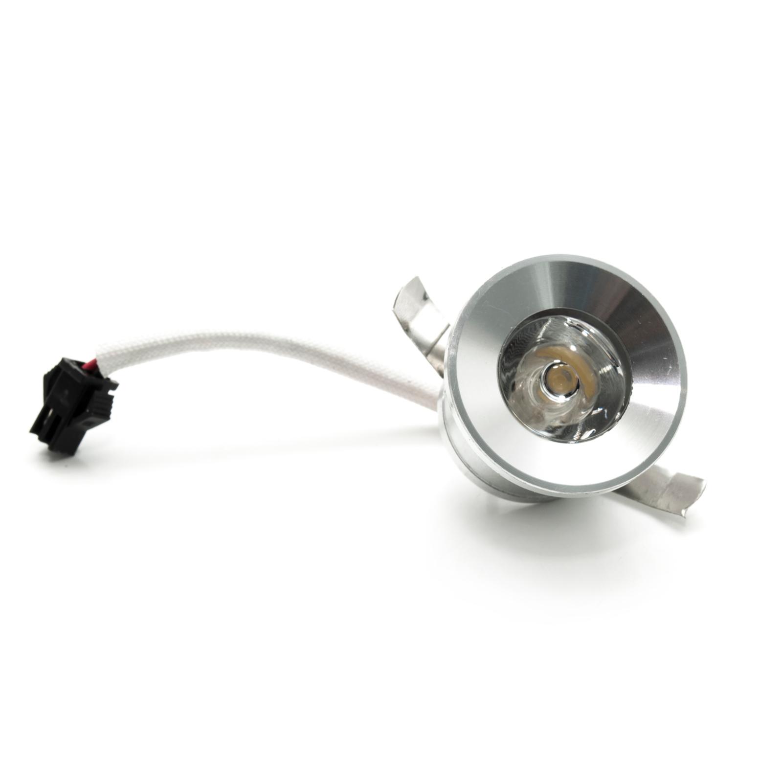 Foco mini led punto empotrable luz escaleras paso marcador 1w 220v ip20 agujero 25 30mm color plata luz azul