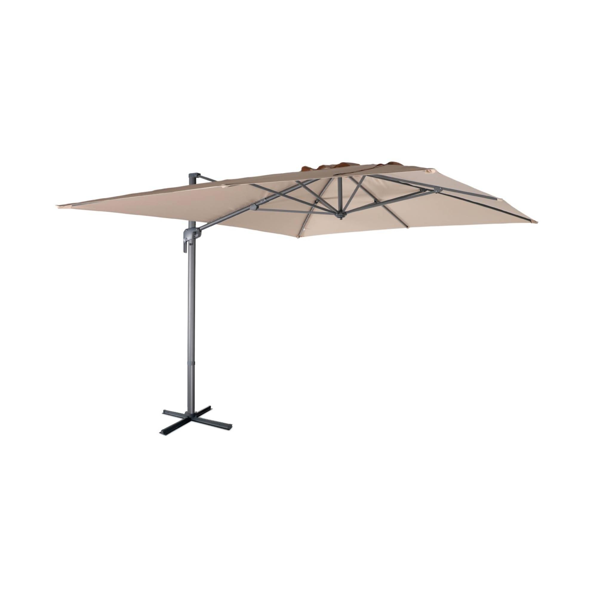 QUICK STAR - Ombrellone da Balcone, 2 x 1,25 m, Rettangolare, Pieghevole, Tortora, con Custodia Protettiva