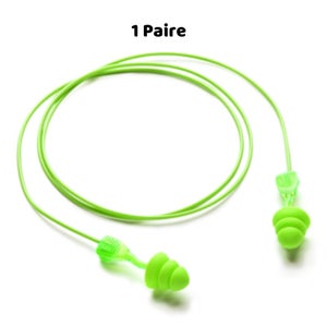 Bouchons anti-bruit réutilisables avec corde (50 paires) - EARLINE