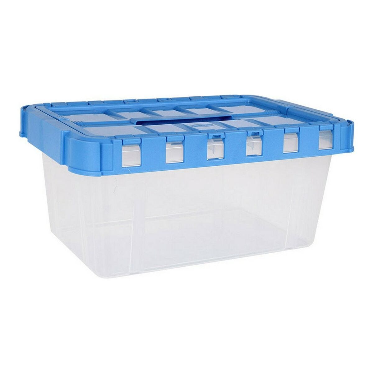 2 contenitori con coperchio, in plastica, blu trasparente, 28 l