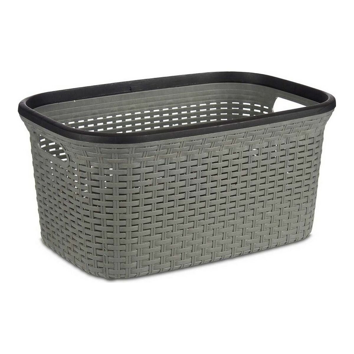 Cesto per i Panni Sporchi Rattan Grigio 36 L (36 x 25,5 x 53 cm)