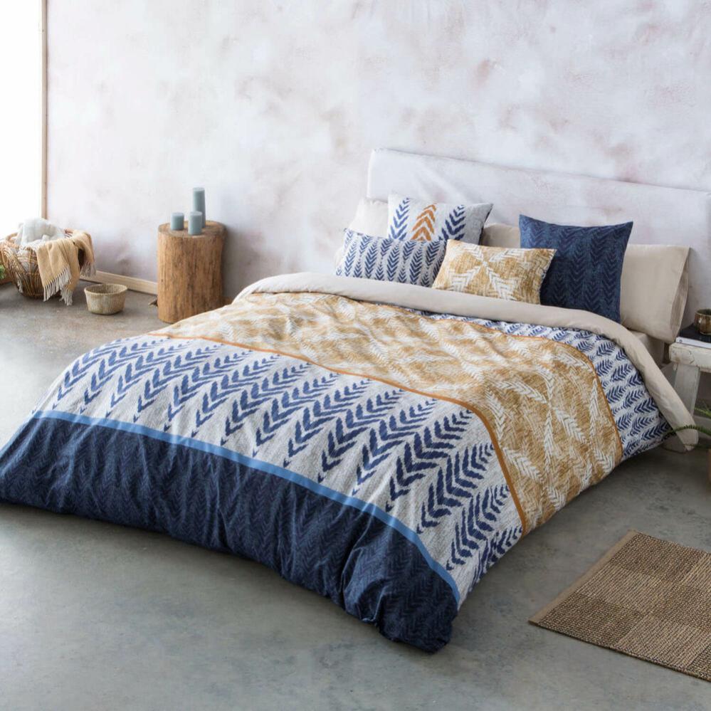 COTTON ARTean Copripiumino 144 Fili 100% Cotone - Letto 135, Grigio Bluastro 220x220 Cm + Federa - 6