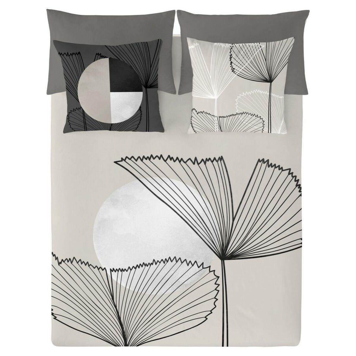 Litanika Set copripiumino nero per letto queen size, 3 pezzi, leggero