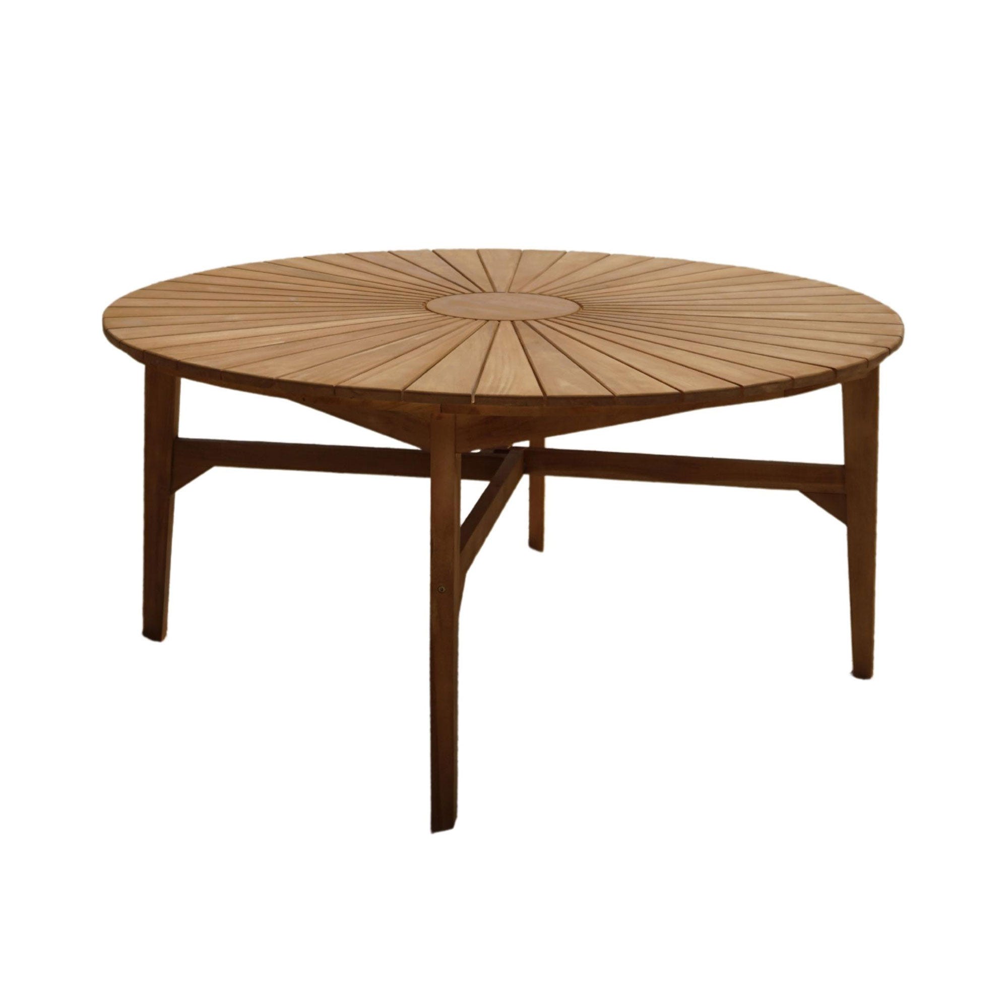 Table jardin teck ronde 180cm design et originale