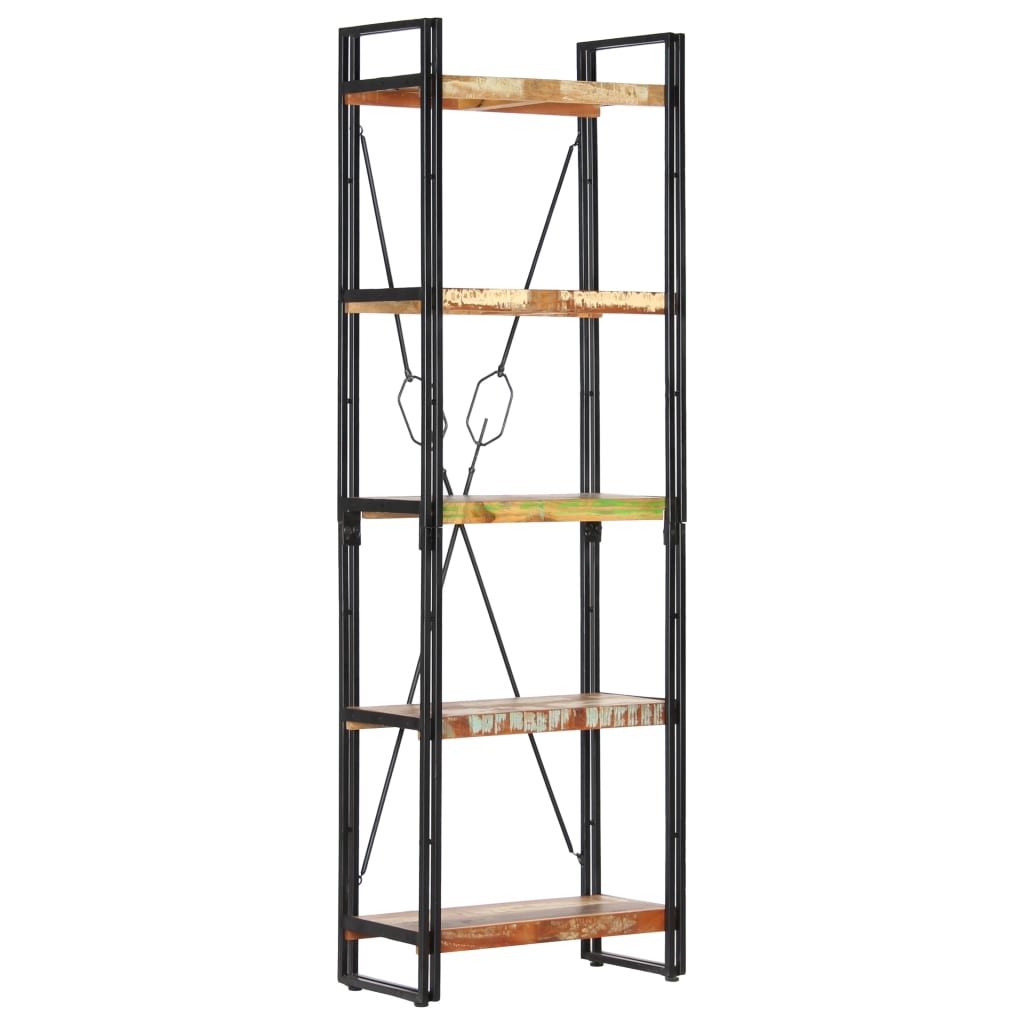 Estantería tipo escalera de 4 niveles de eco madera y estructura de metal