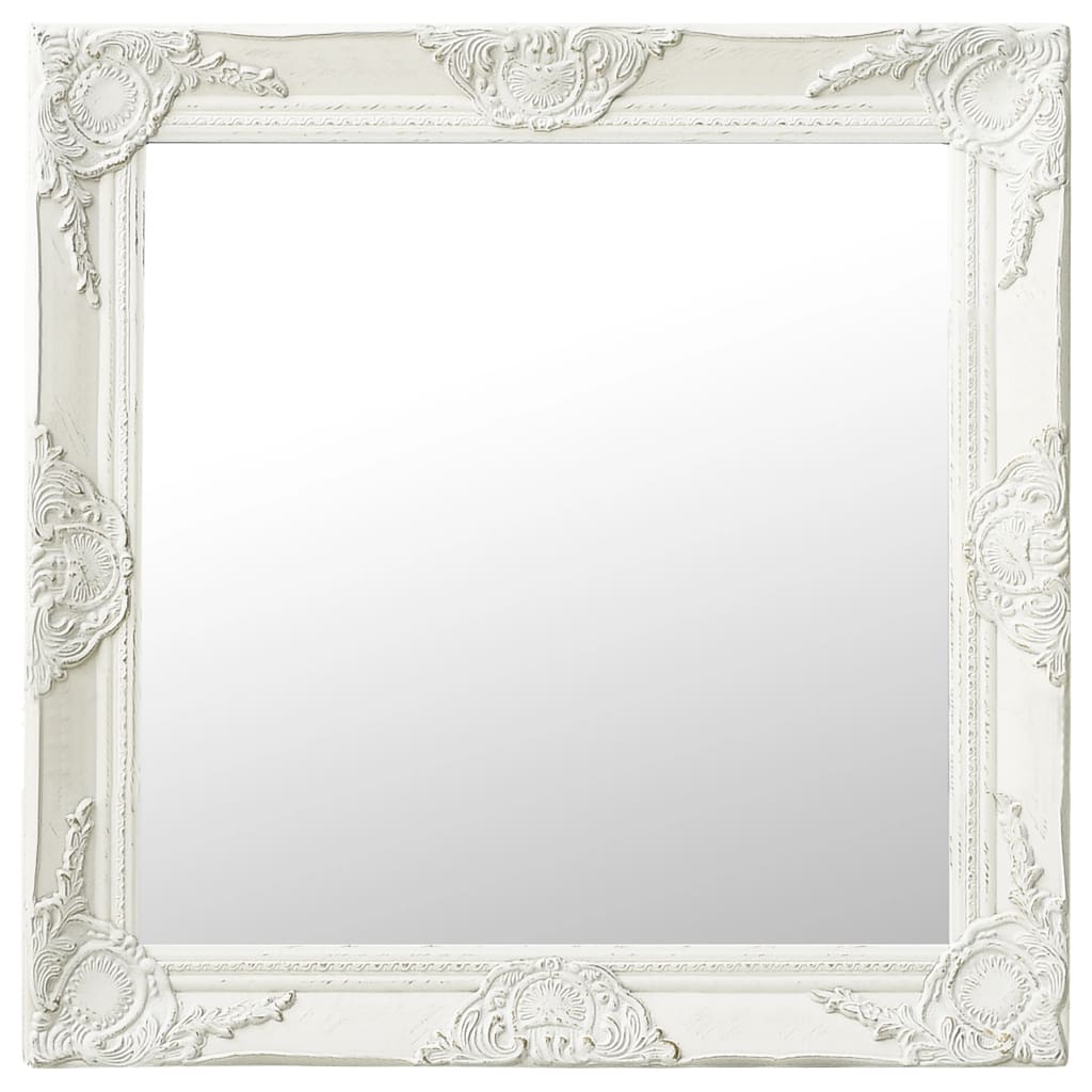 recurso Atrevimiento Permeabilidad VidaXL Espejo de pared estilo barroco blanco 60x60 cm | Leroy Merlin