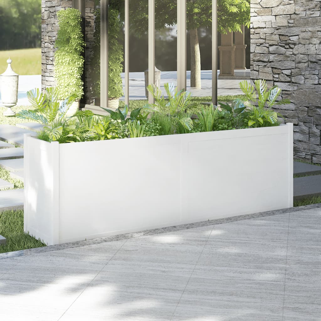 Vidaxl jardinière blanc brillant 40x40x40 cm bois d'ingénierie