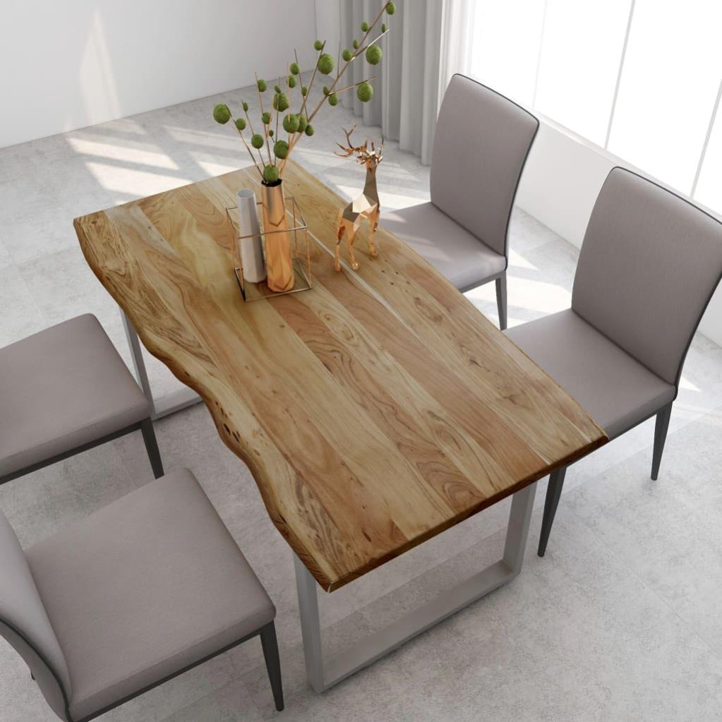 VidaXL Tavolo Da Pranzo In Legno Massello Di Acacia – 110x55x76 Cm – Stile Vintage E Robusto