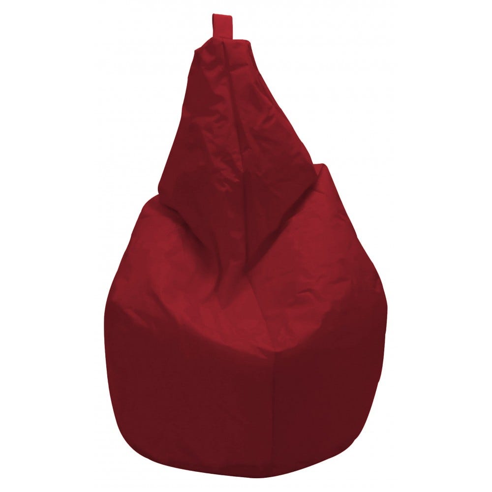 Poltrona sacco pouf luxor con sacco contenitore per sfere di imbottitura,  colore rosso