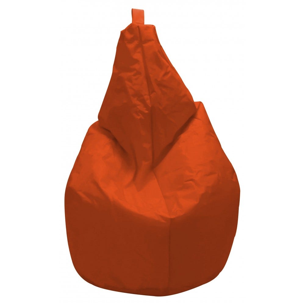 Poltrona sacco pouf luxor con sacco contenitore per sfere di imbottitura,  colore arancione
