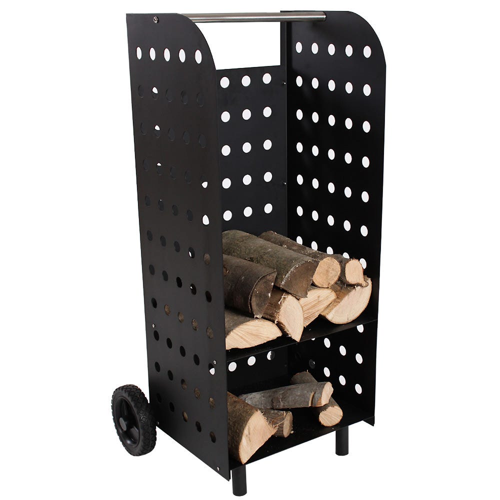 Chariot pour bois de chauffage/bûches portatif en acier Yardworks