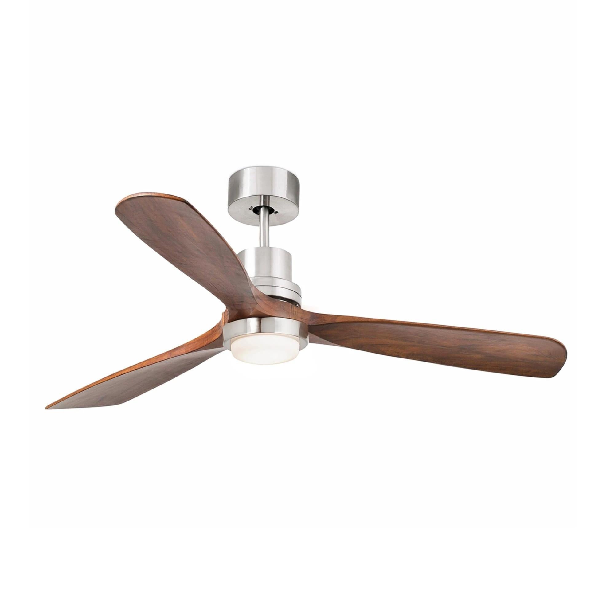 M mimotec - Ventilatore da Soffitto con Led Fanton Legno con Luce e Telecomando, Basso consumo, motore DC, 8 velocità,Silenzioso,3 Pale, modalità inverno-estate, LM8081