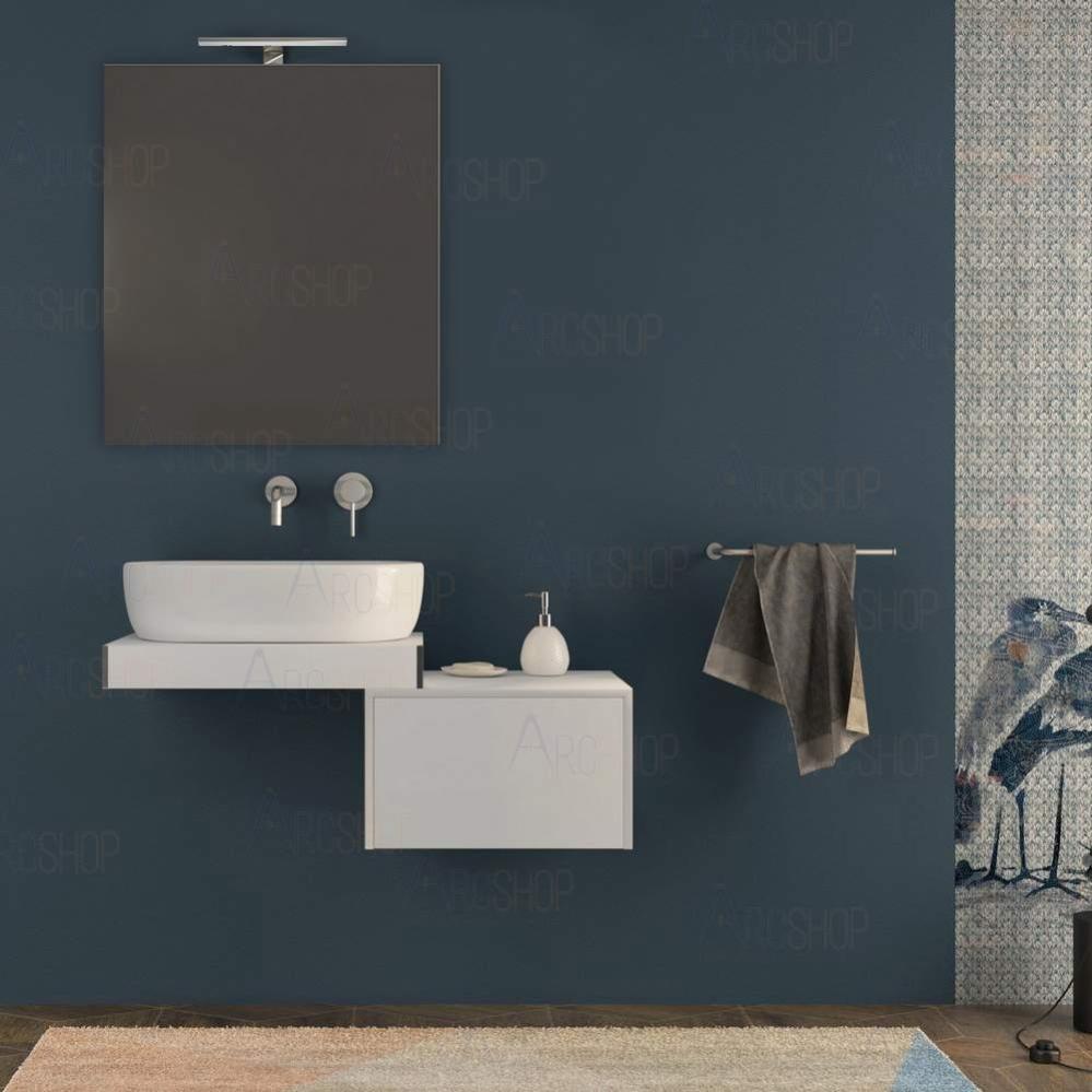 Mensola Air Da Bagno Smedbo: Vetro E Staffe In Ottone, 60 Cm – Colore Argento E Bianco, Design Elegante - 3