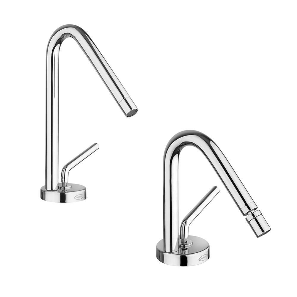 Coppia Di Rubinetti Per Lavabo In Ottone Cromato – 1/2” BSP, Maniglia A Leva 1/4 Di Giro, Cartuccia In Ceramica – Per Bagno E Cucina, Acqua Calda E Fredda Separati - 3