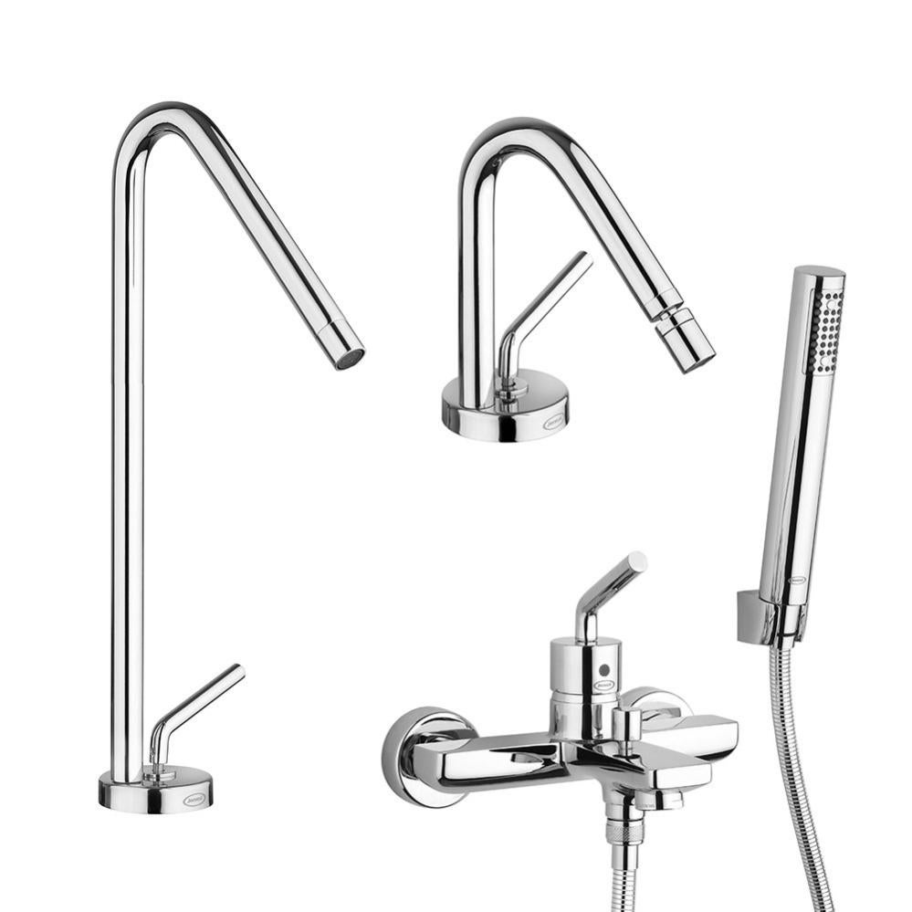 Miscelatori serie Lumos lavabo alto bidet e gruppo vasca Jacuzzi
