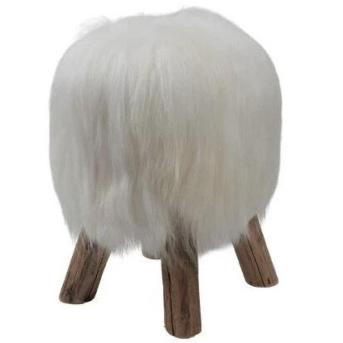 Tabouret En Véritable Peau De Mouton Vert Moelleux – Assise Douce Et Naturelle