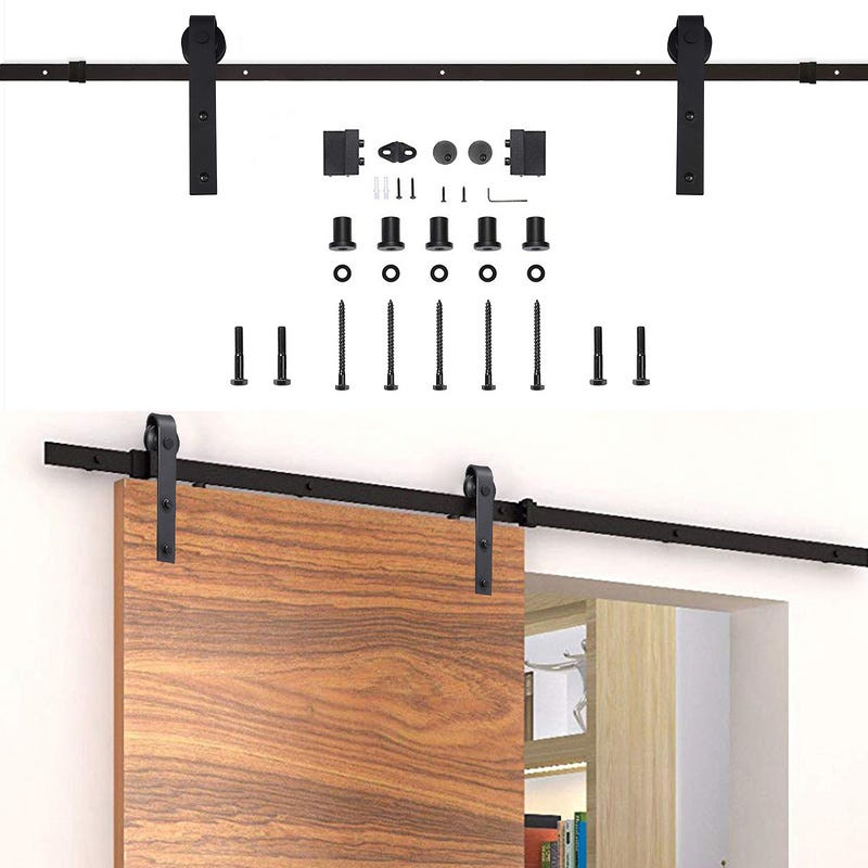 Sistema de puertas corredizas Juego de accesorios de riel en el piso con  vidrio de vidrio de madera Vidry 150 kg Streifen 183 cm