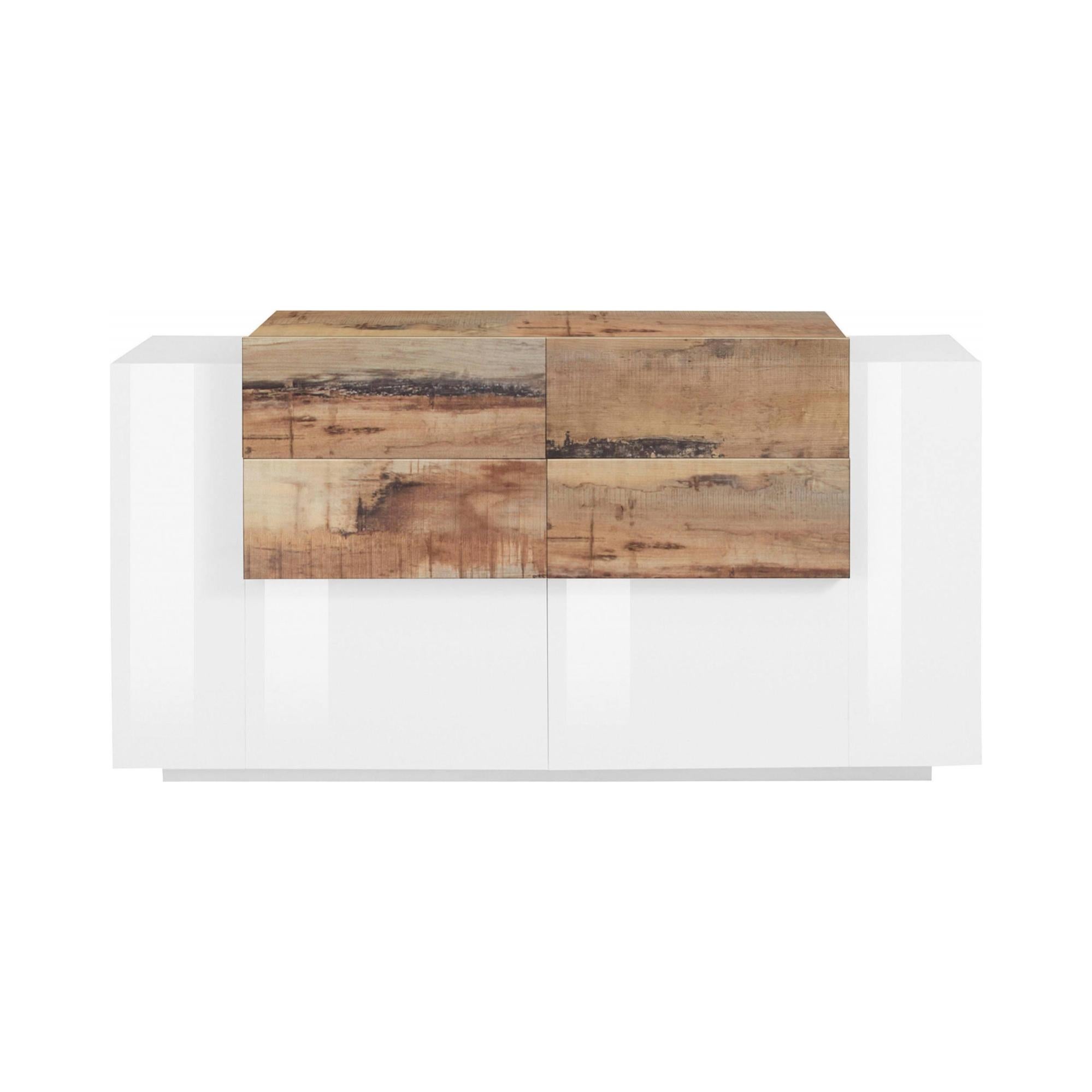 Daas Credenza, Credenza da cucina con 2 ante e 4 cassetti, Credenza da