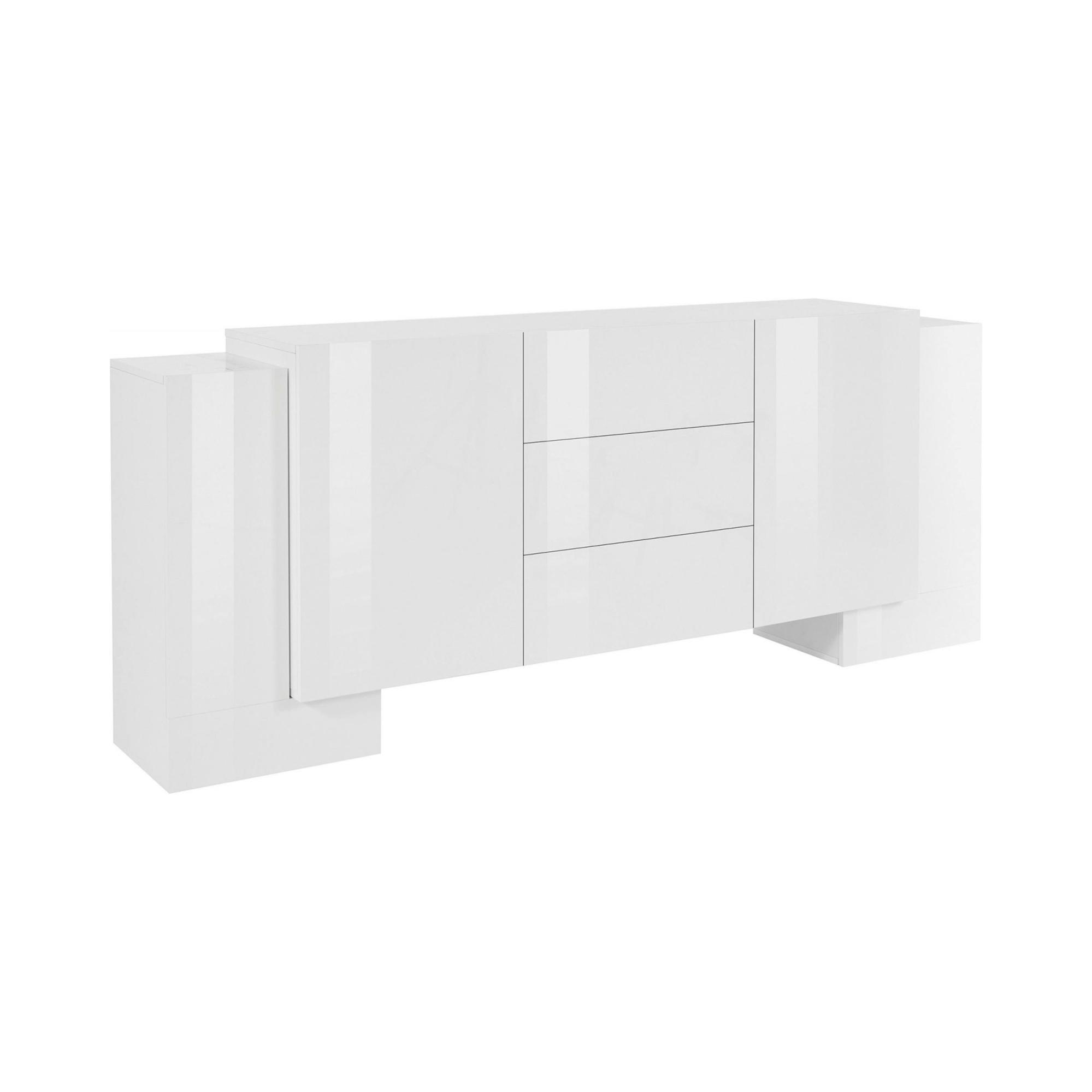Credenza Dcuom, Credenza cucina con 2 ante e 3 cassetti, Credenza