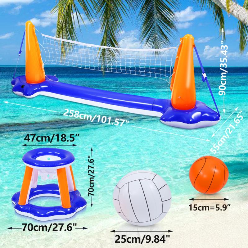 Juguetes para la piscina juguetes inflables doble volee-ball bola de baloncesto la piscina | Merlin