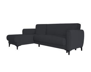 Letto pieghevole Dabbes, Pouf trasformabile in letto matrimoniale, 100%  Made in Italy, Pouf trasformabile in una chaise longue in ecopelle, Cm  100x200h70, Nero