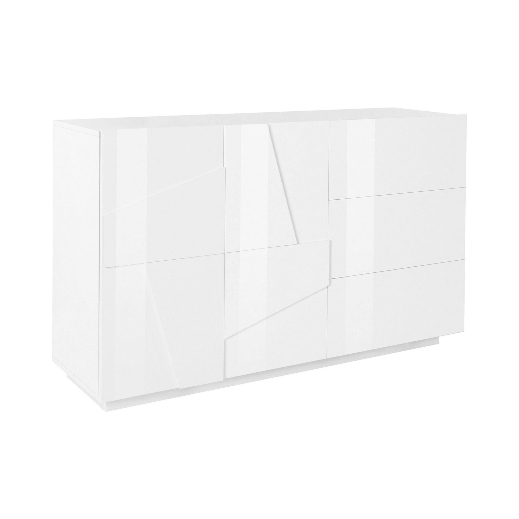 Dlann Credenza, Credenza da cucina con 2 ante e 3 cassetti, Credenza da