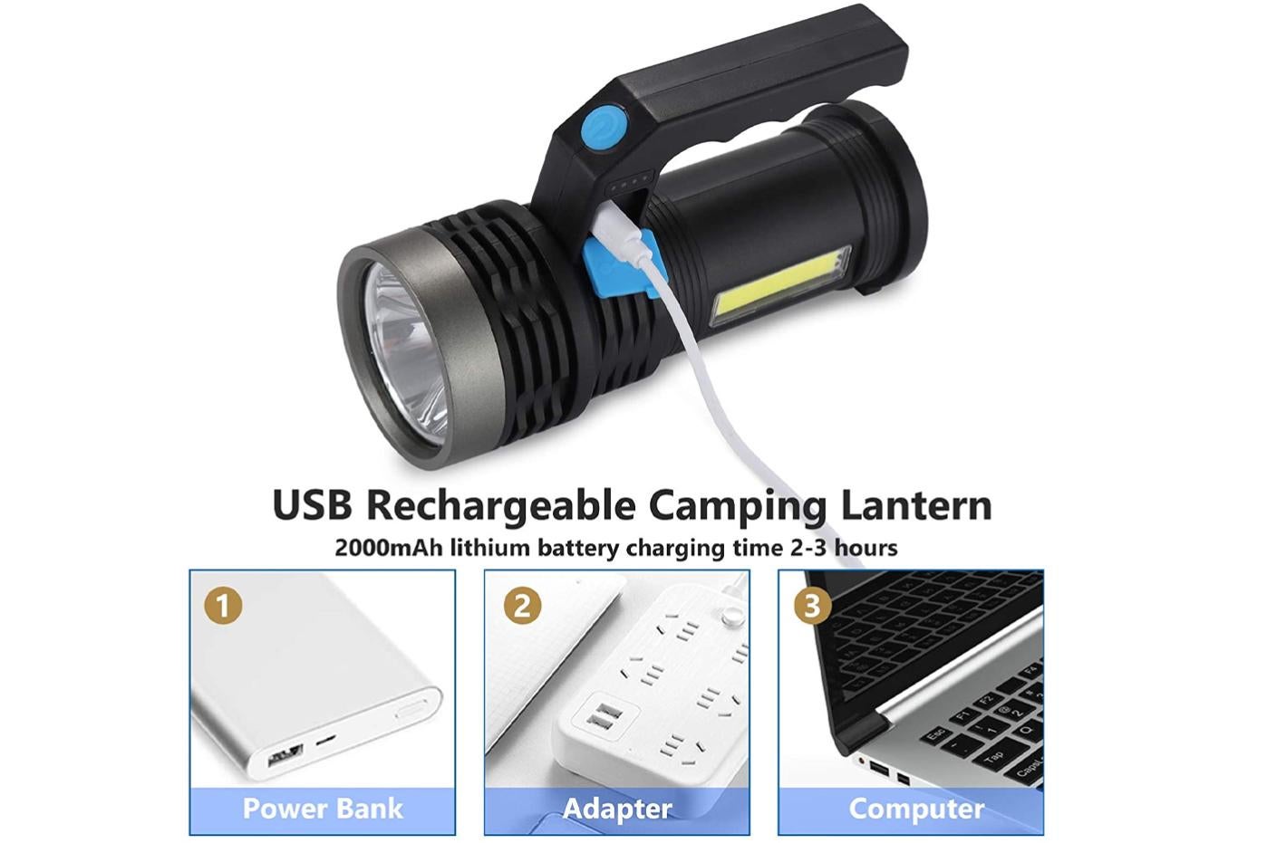 Blukar Torcia LED Ricaricabile, 2000 Lumen Super Luminoso Zoomabile Torcia Elett