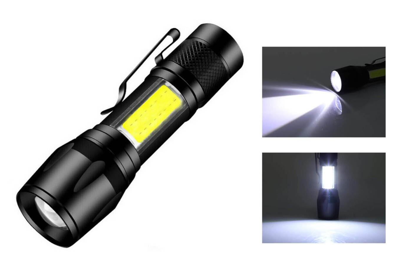 Torcia Portatile Con Moschettone E LED COB - Foto 5