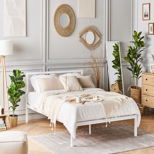 Cama plegable Bed Concept horizontal, 140 x 200 cm, color blanco