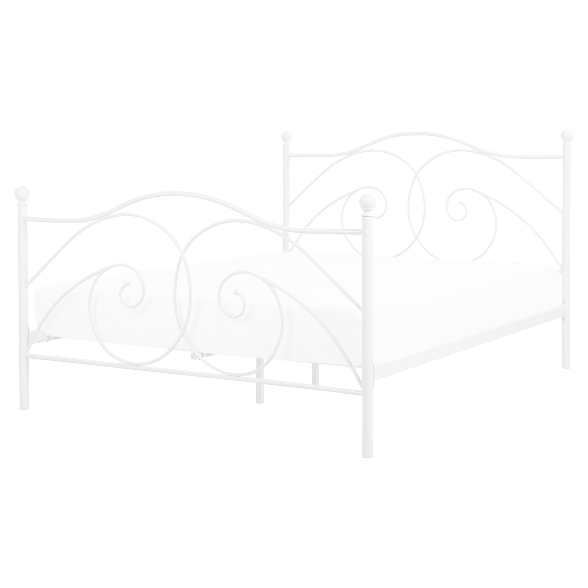 Cama Con Somier De Terciopelo Blanco/madera Oscura 160 X 200 Cm FITOU