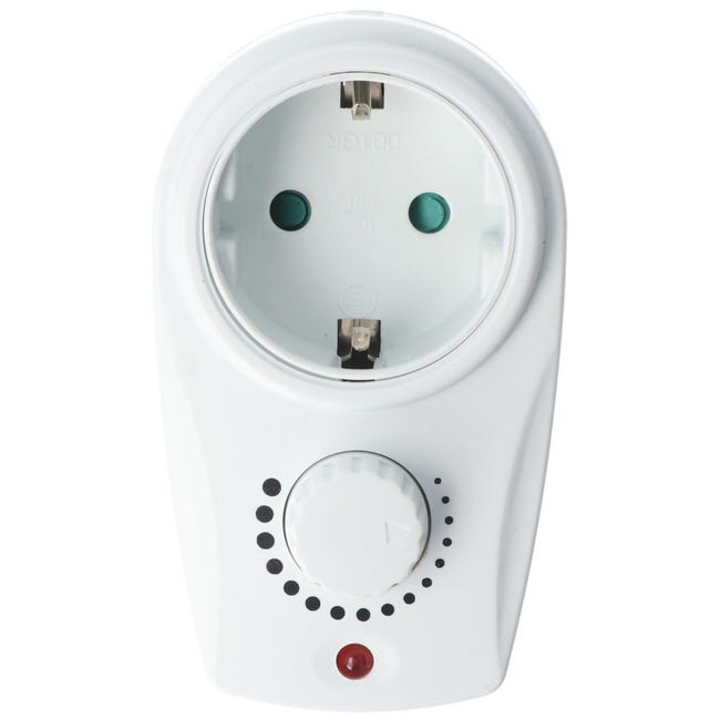 Interrupteur intermédiaire 1x contact de protection blanc avec variateur -  ATTENTION PRISE DE TYPE F