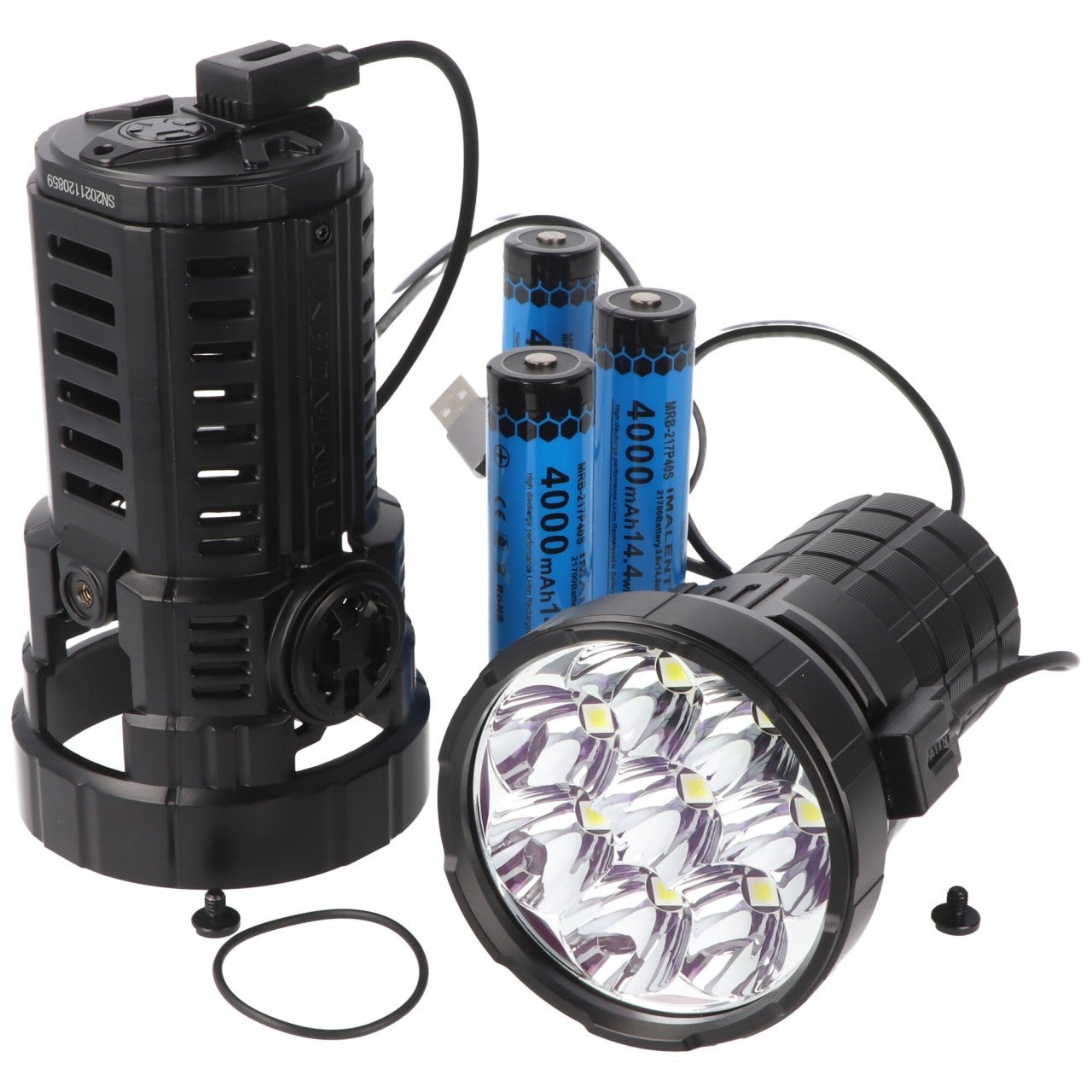 Lampe de poche LED rechargeable, 190 000 lumens haute luminosité, lampe de  poche super lumineuse avec câble USB et ATTERY, étanche, lampe de poche  puissante avec 3 modes pour le camping, la