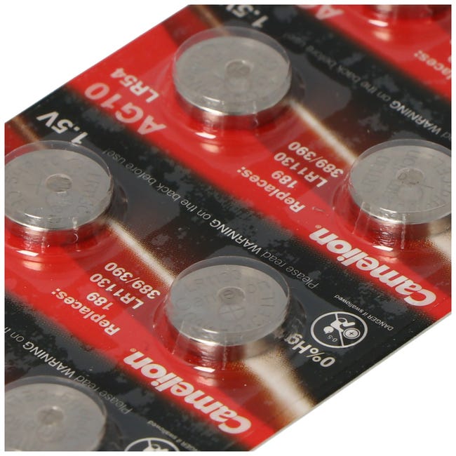 ② Pile bouton alcaline AG10 / LR1130W / CX189 1,55 volts — Batteries —  2ememain