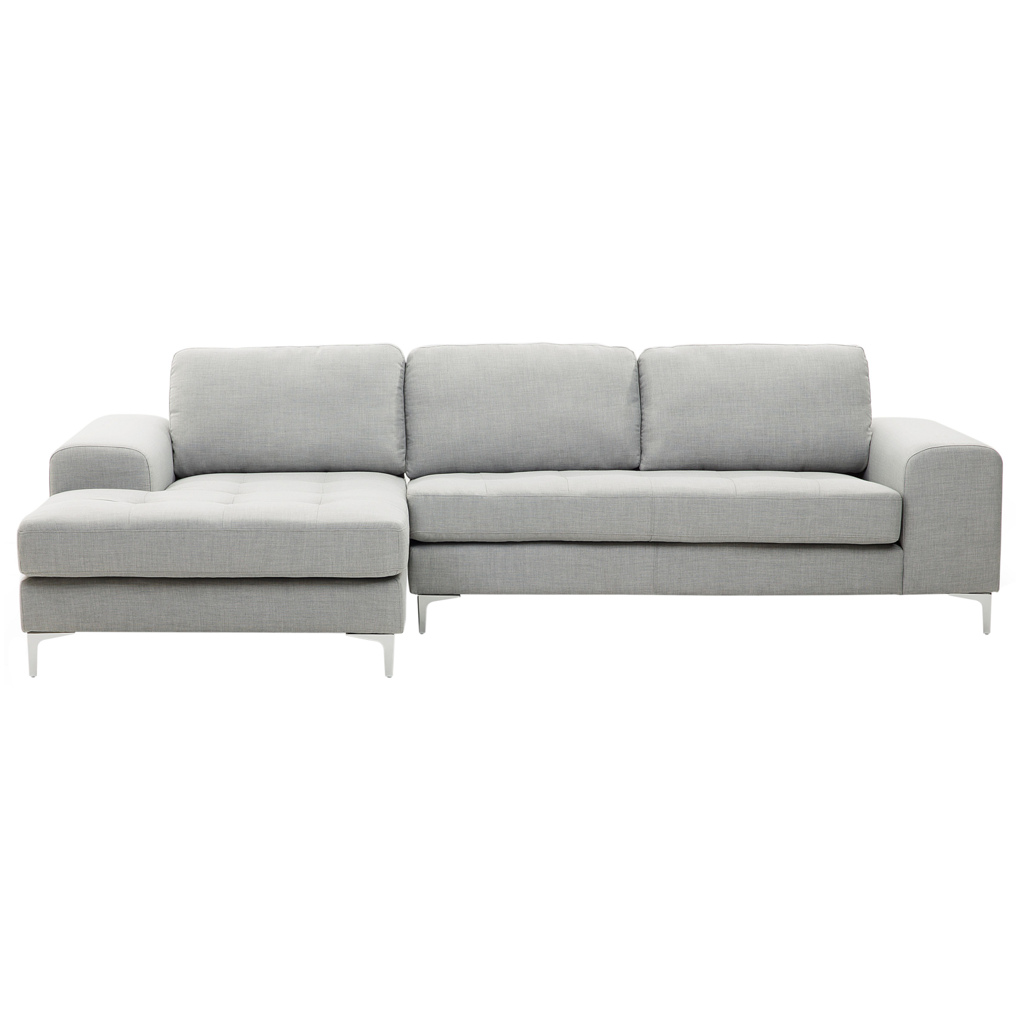 DOMO Collection Divano Angolare Londrina - Divano Letto A L, Imbottito, 243x209x84 Cm, Tessuto Velluto Grigio Scuro, Con Piedini In Legno