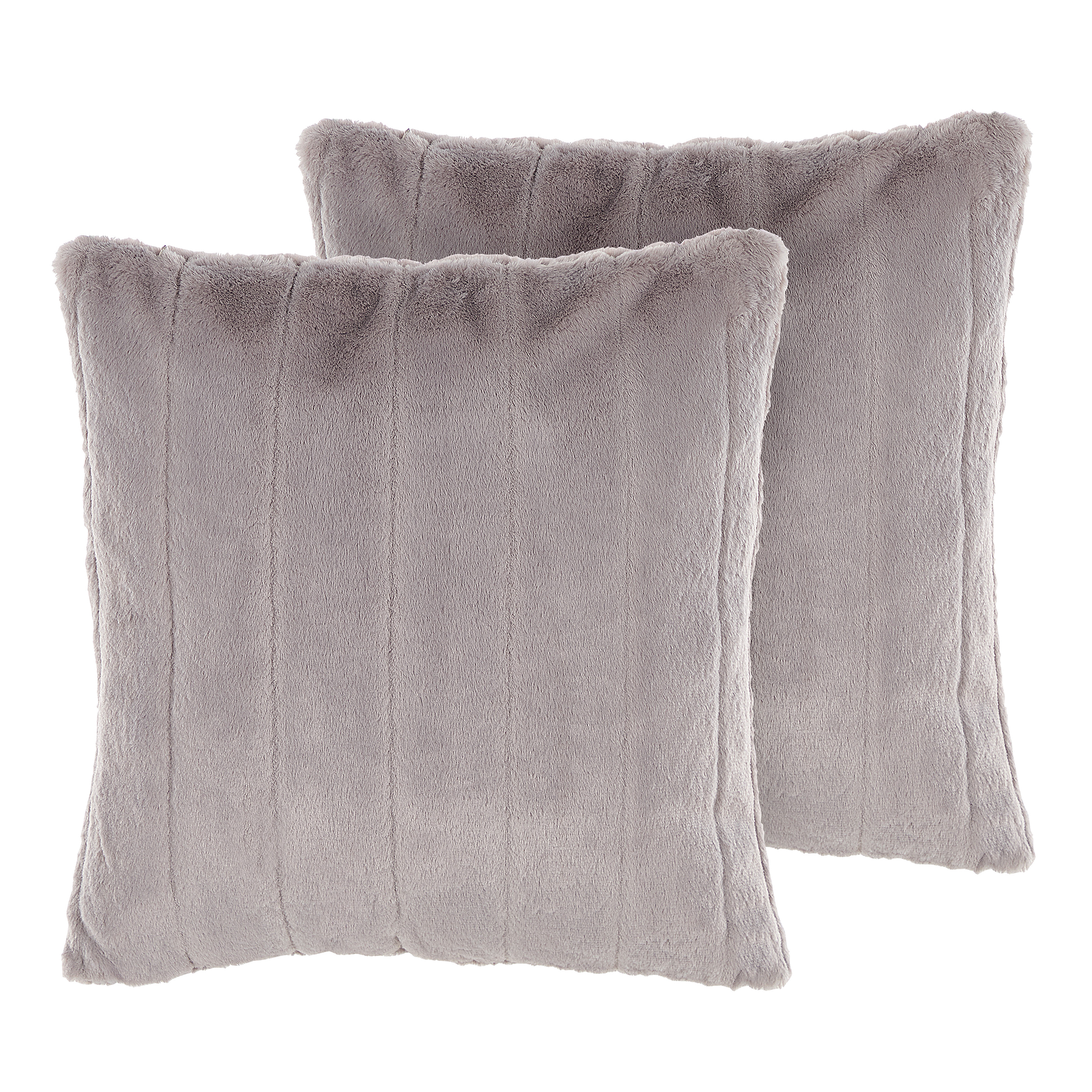 Set di 2 cuscini pelliccia grigio chiaro 45 x 45 cm PUMILA