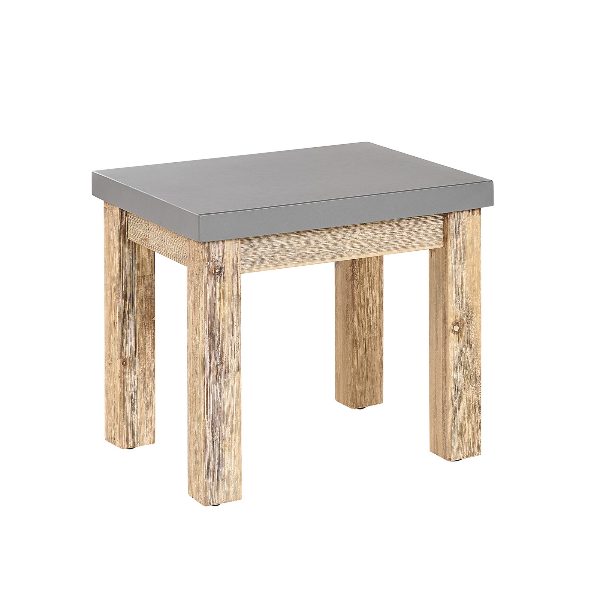 HOMPUS Unique Tavolino Rotondo In Cemento E MgO - Design A Petalo Per Esterno E Interno - Grigio Naturale